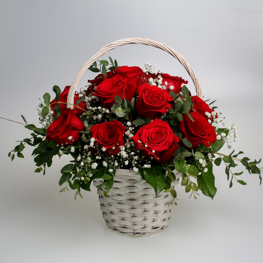 Košík červených ruží Lux - XL
