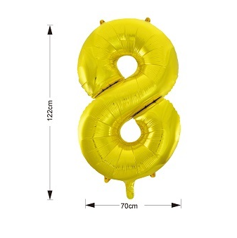 Fóliový balón číslo 8 zlatý