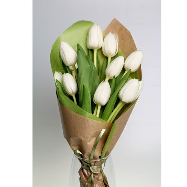 Kytica JEDENÁSTKA z tulipánov biela
