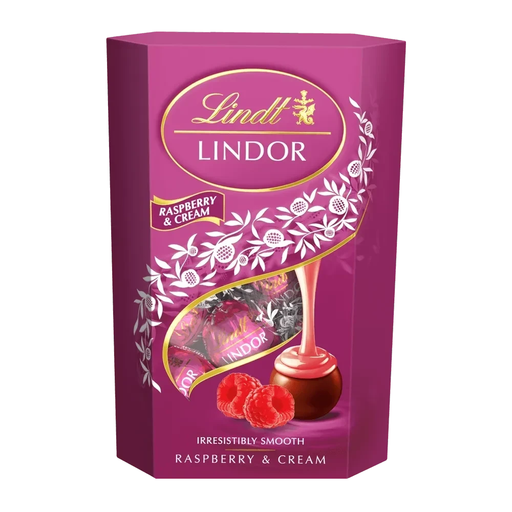 Lindt Lindor čokoládové guličky Raspberry cream