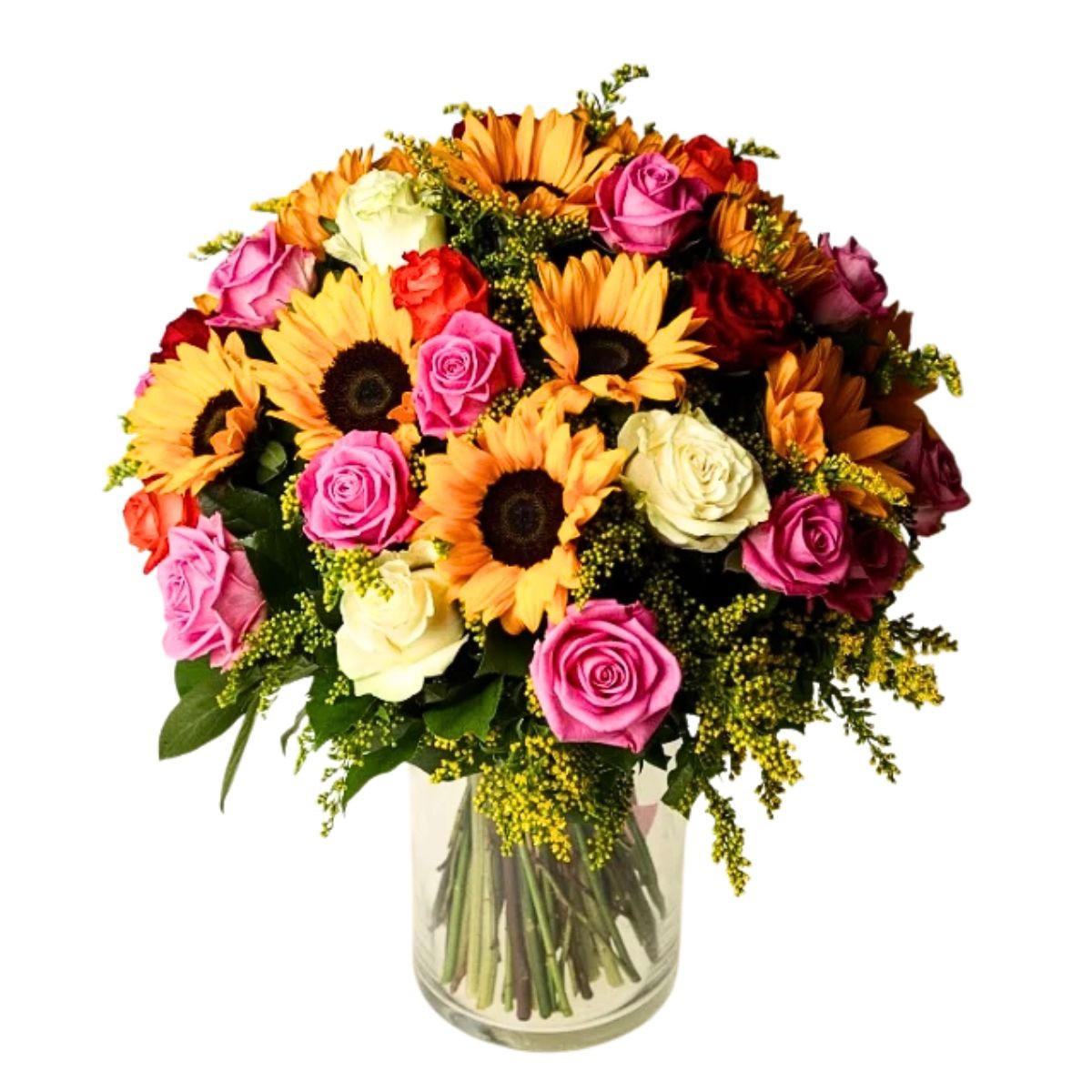 Kytica farebných ruží a slnečníc Lux