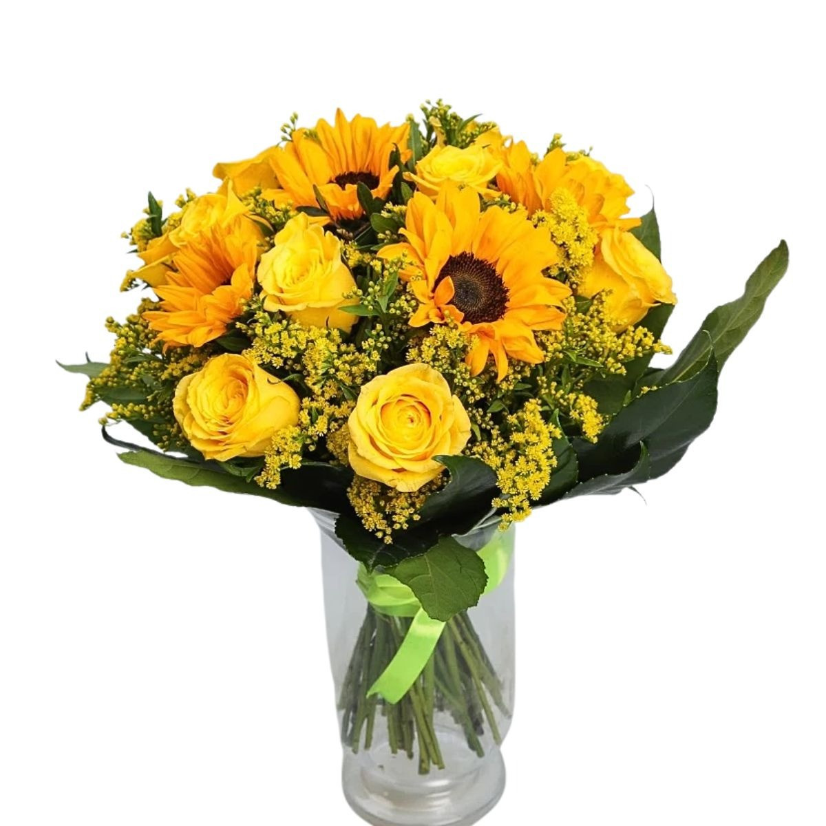 Kytica slnečníc a žltých ruží