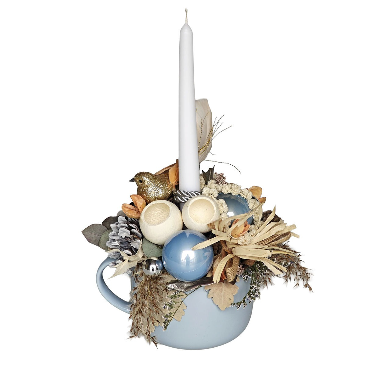 Vianočný aranžmán v šálke