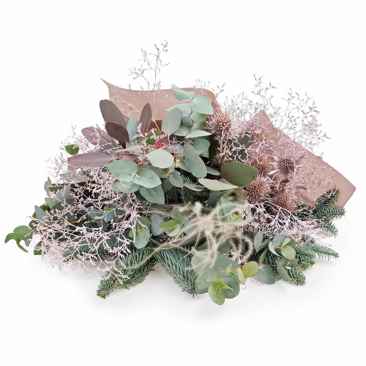 Vianočná prírodná miešaná kytica - ružová