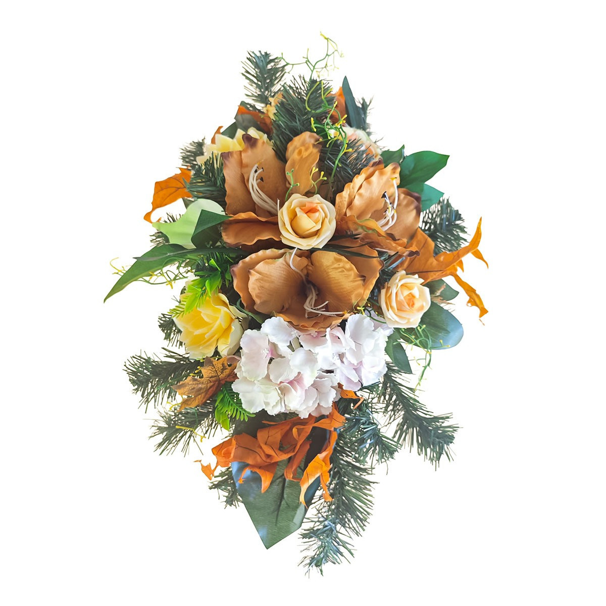 Spomienkový aranžmán podľa floristky - jeseň