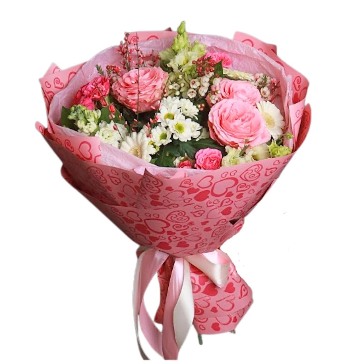 Kytica podľa floristky - ružovo-biela