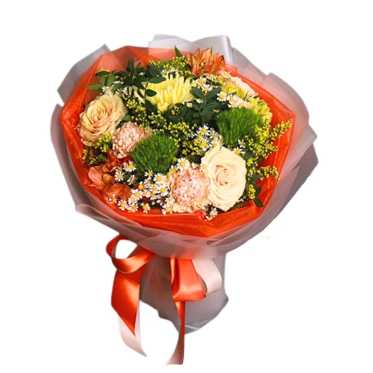 Kytica podľa floristky - oranžovo-žltá